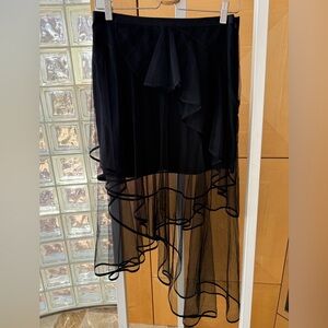 & Other Stories Black Sheer High-Low Skirt